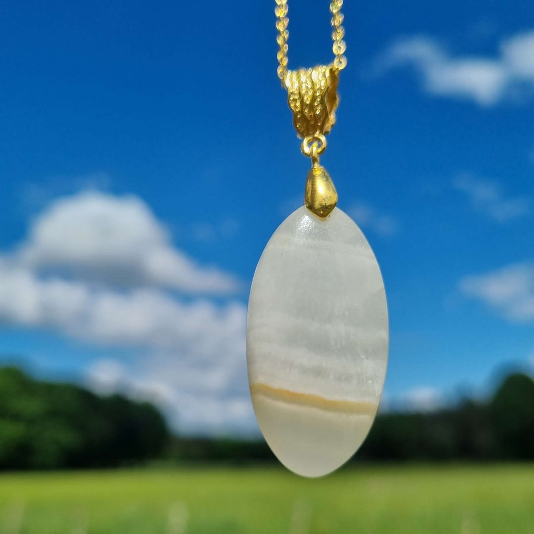 Pendentif Aragonite Blanche