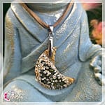 Pendentif en Forme de Lune - Jaspe Océan