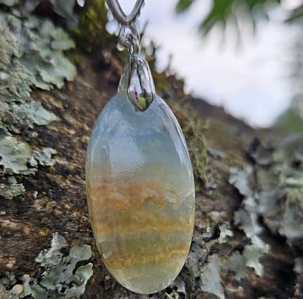 Pendentif Calcite Bleue