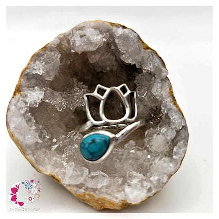 Bague réglable Turquoise AAA - Argent 925