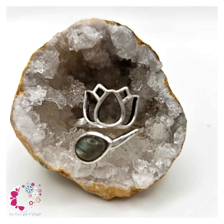 Bague réglable Labradorite AA-Argent 925