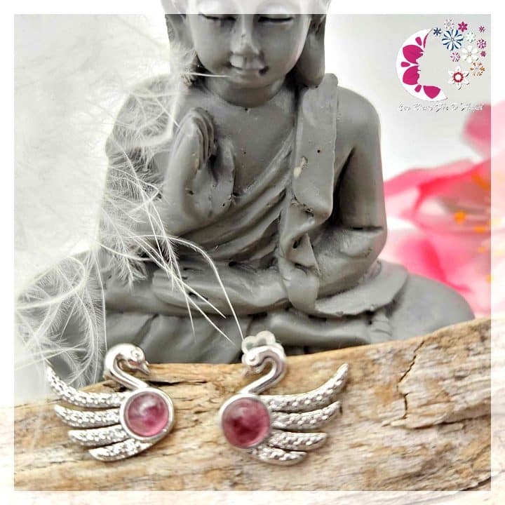 Boucles d'oreilles Tourmaline Rose - Argent 925