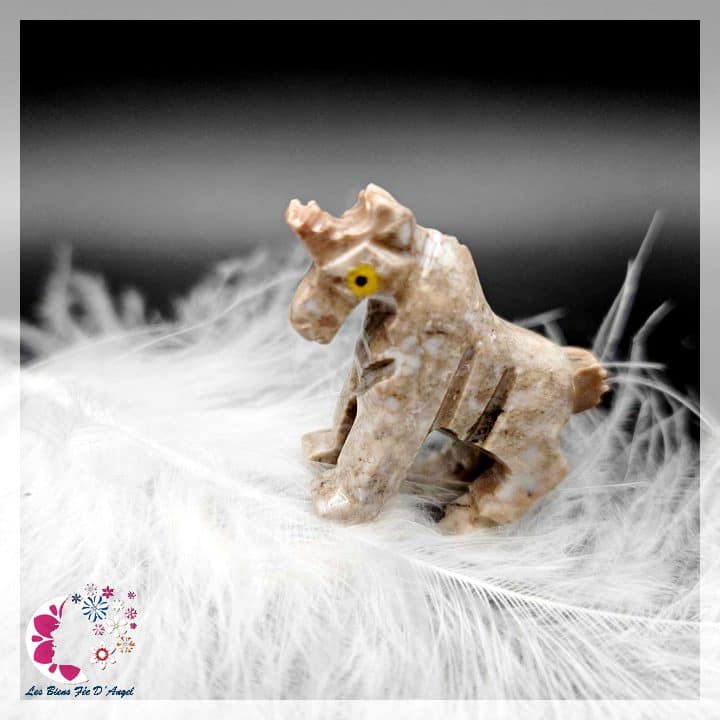 Figurine Licorne en Stéatite - 3.4cm / 2.9cm